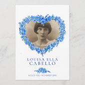 Vergeet-me-nots begrafenisdienst programma blauw w programmakaart (Voorkant)