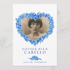 Vergeet-me-nots begrafenisdienst programma blauw w programmakaart