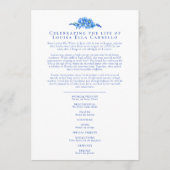 Vergeet-me-nots begrafenisdienst programma blauw w programmakaart (Achterkant)