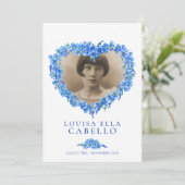 Vergeet-me-nots begrafenisdienst programma blauw w programmakaart (Staand voorkant)