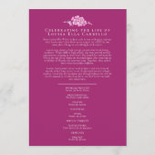 Vergeet-me-nots begrafenisdienst programma roze bl programmakaart (Achterkant)