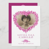 Vergeet-me-nots begrafenisdienst programma roze bl programmakaart (Voorkant / Achterkant)