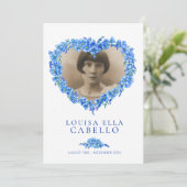 Vergeet-me-nots begrafenisviering van het leven bl kaart (Staand voorkant)