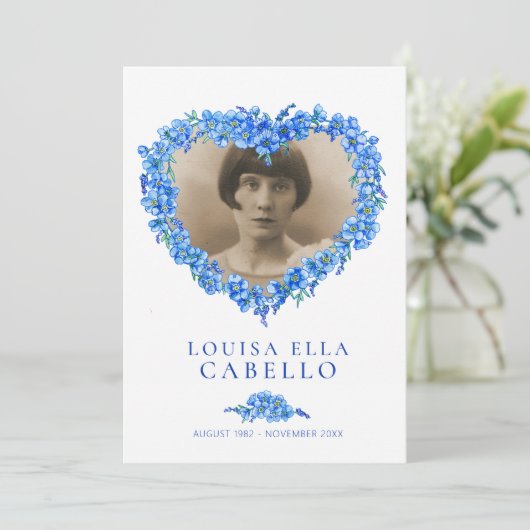 Vergeet-me-nots begrafenisviering van het leven bl kaart