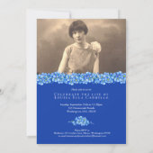 Vergeet-me-nots begrafenisviering van het leven bl kaart (Achterkant)