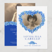 Vergeet-me-nots begrafenisviering van het leven bl kaart (Voorkant / Achterkant)