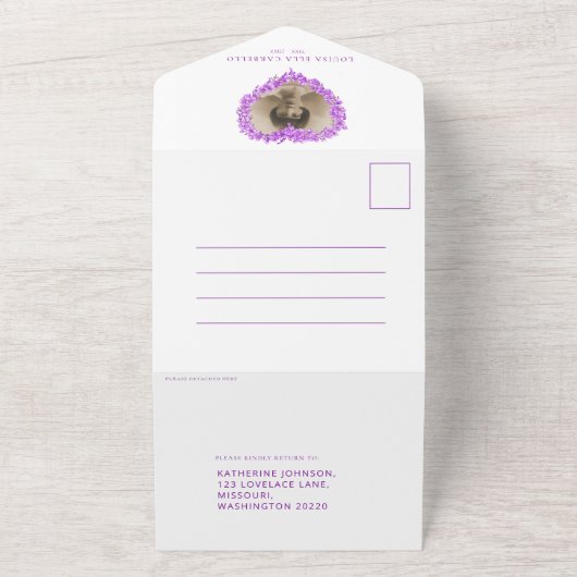 Vergeet-me-nots begrafenisviering van het leven pa all in one uitnodiging (Buitenkant)