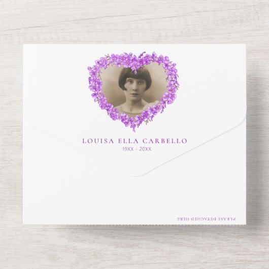 Vergeet-me-nots begrafenisviering van het leven pa all in one uitnodiging (Achterkant)