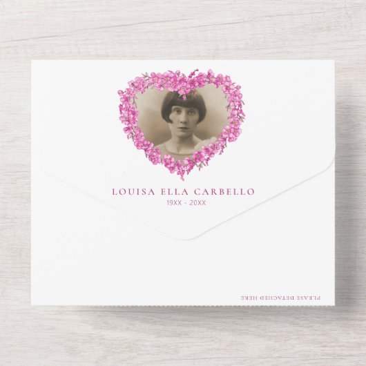 Vergeet-me-nots begrafenisviering van het leven ro all in one uitnodiging (Achterkant)