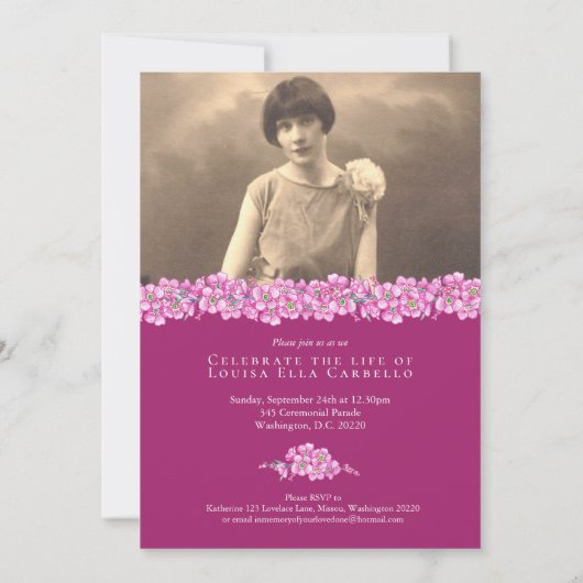 Vergeet-me-nots begrafenisviering van het leven ro kaart (Achterkant)