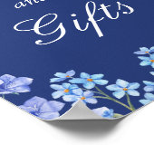 Vergeet me Nots Blue Flowers Kaarten en Gifts Sign Poster (Hoek)