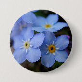 Vergeet me Nots Blue Flowers Ronde Button 7,6 Cm (Voorkant)