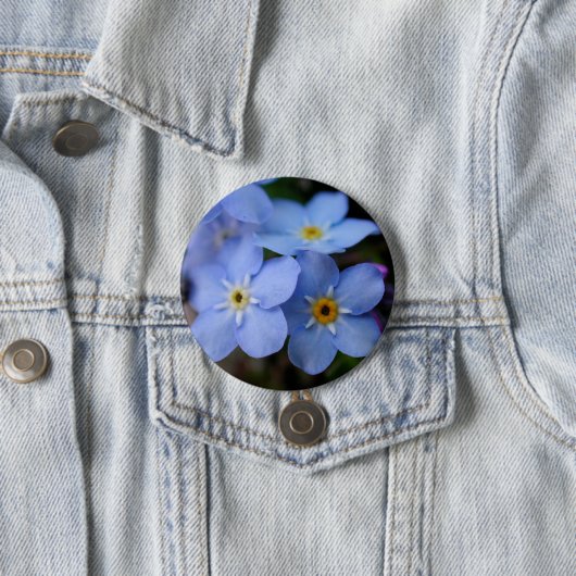 Vergeet me Nots Blue Flowers Ronde Button 7,6 Cm (In situ)