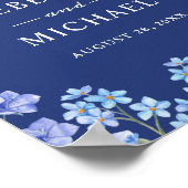 Vergeet me Nots Blue Flowers Weddenschap Welkomstt Poster (Hoek)