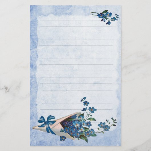 Vergeet me Nots Briefpapier (Voorkant)