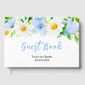 Vergeet-me-Nots Daisies Floral Wedding Gastenboek (Voorkant)