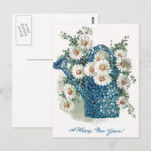 Vergeet-me-nots Daisy Watering Can Briefkaart (Voorkant / Achterkant)
