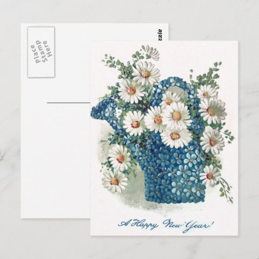 Vergeet-me-nots Daisy Watering Can Briefkaart (Voorkant / Achterkant)