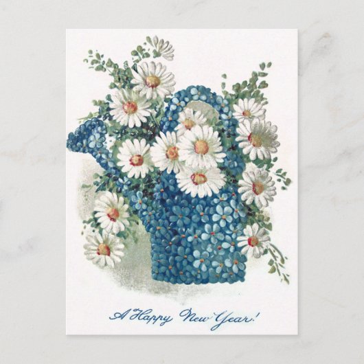 Vergeet-me-nots Daisy Watering Can Briefkaart (Voorkant)