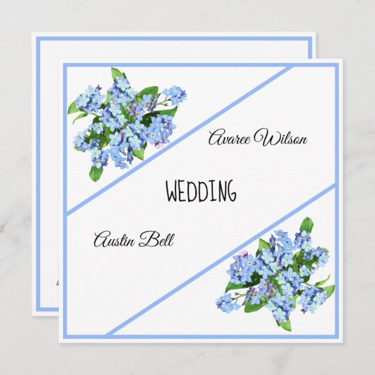 Vergeet-me-nots Elegant Blue Kaart (Voorkant / Achterkant)