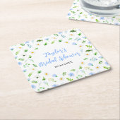 Vergeet-me-Nots en Daisies Floral Vrijgezellenfees Kartonnen Onderzetters (Schuin)