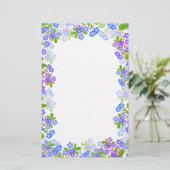 Vergeet me Nots Floral Stationery Briefpapier (Staand voorkant)
