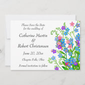 Vergeet me Nots Garden sparen de Datum nodigt uit Save The Date (Achterkant)