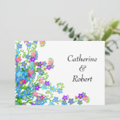 Vergeet me Nots Garden Wedding Invitations Kaart (Staand voorkant)