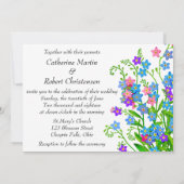 Vergeet me Nots Garden Wedding Invitations Kaart (Achterkant)