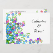 Vergeet me Nots Garden Wedding Invitations Kaart (Voorkant / Achterkant)
