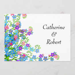 Vergeet me Nots Garden Wedding Invitations Kaart