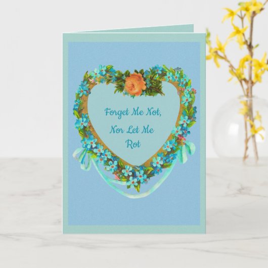 Vergeet me Nots  hartkaart Kaart (Gele Bloem)