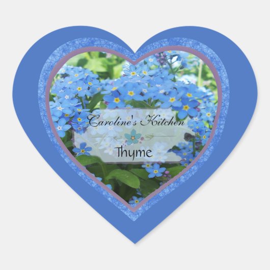 Vergeet me nots Heart 2 spice potje labels (Voorkant)