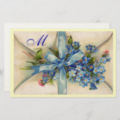 VERGEET ME NOTS MONOGRAM BRIEFPAPIER (Voorkant / Achterkant)