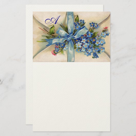 VERGEET ME NOTS MONOGRAM BRIEFPAPIER (Voorkant / Achterkant)