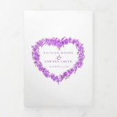 Vergeet-me-nots paarse hart krans kunst bruiloft drieluik programma (Cover)