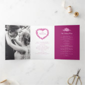 Vergeet-me-nots roze hart met een kunstbruiloft drieluik programma (Binnen)