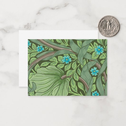 Vergeet-me-Nots, Wallpaper van William Morris Notitiekaartje (Voorkant / Achterkant in situ)