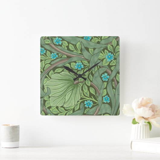 Vergeet-me-Nots, Wallpaper van William Morris Vierkante Klok (Huis)