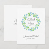 Vergeet me Nots Waterverf Bedankkaart (Voorkant / Achterkant)