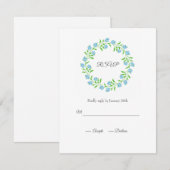 Vergeet me Nots Waterverf RSVP Kaartje (Voorkant / Achterkant)