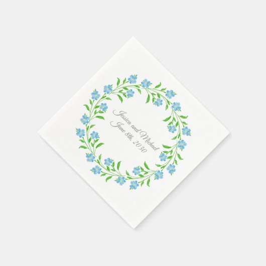 Vergeet me Nots Waterverf Servet (Hoek)