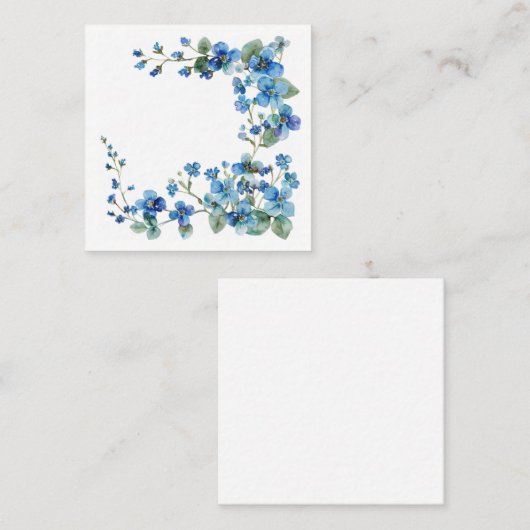 Vergeet-me-nots waterverf vierkante visitekaartje (Voorkant / Achterkant)