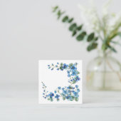 Vergeet-me-nots waterverf vierkante visitekaartje (Staand voorkant)