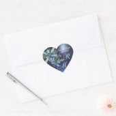VERGEET ME NOTULEN MONOGRAM, WEDDING PARTY blue ge Hart Sticker (Envelop)