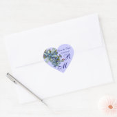 VERGEET ME NOTULEN MONOGRAM, WEDDING PARTY blue Hart Sticker (Envelop)