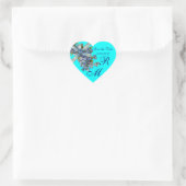 VERGEET ME NOTULEN MONOGRAM, WEDDING PARTY blue Hart Sticker (Tas)