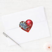 VERGEET ME NOTULEN MONOGRAM, WEDDING PARTY blue re Hart Sticker (Envelop)