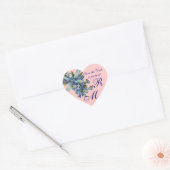 VERGEET ME NOTULEN MONOGRAM, WEDDING PARTY blue ro Hart Sticker (Envelop)