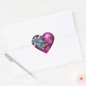 VERGEET ME NOTULEN MONOGRAM, WEDDING PARTY blue ro Hart Sticker (Envelop)